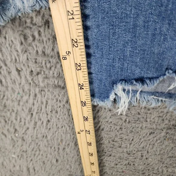 Levis Jeans Womens 29 Premium Big E 724Stretch High Rise Straight Frayed Cropped - Picture 9 of 16